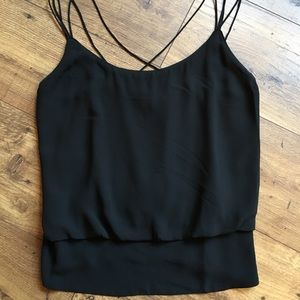 Black sexy multi-strap tank, medium